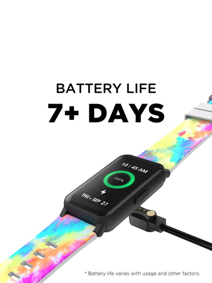Active 3 Unisex Smartwatch Fitness Tracker with Tie Dye Silicone Strap