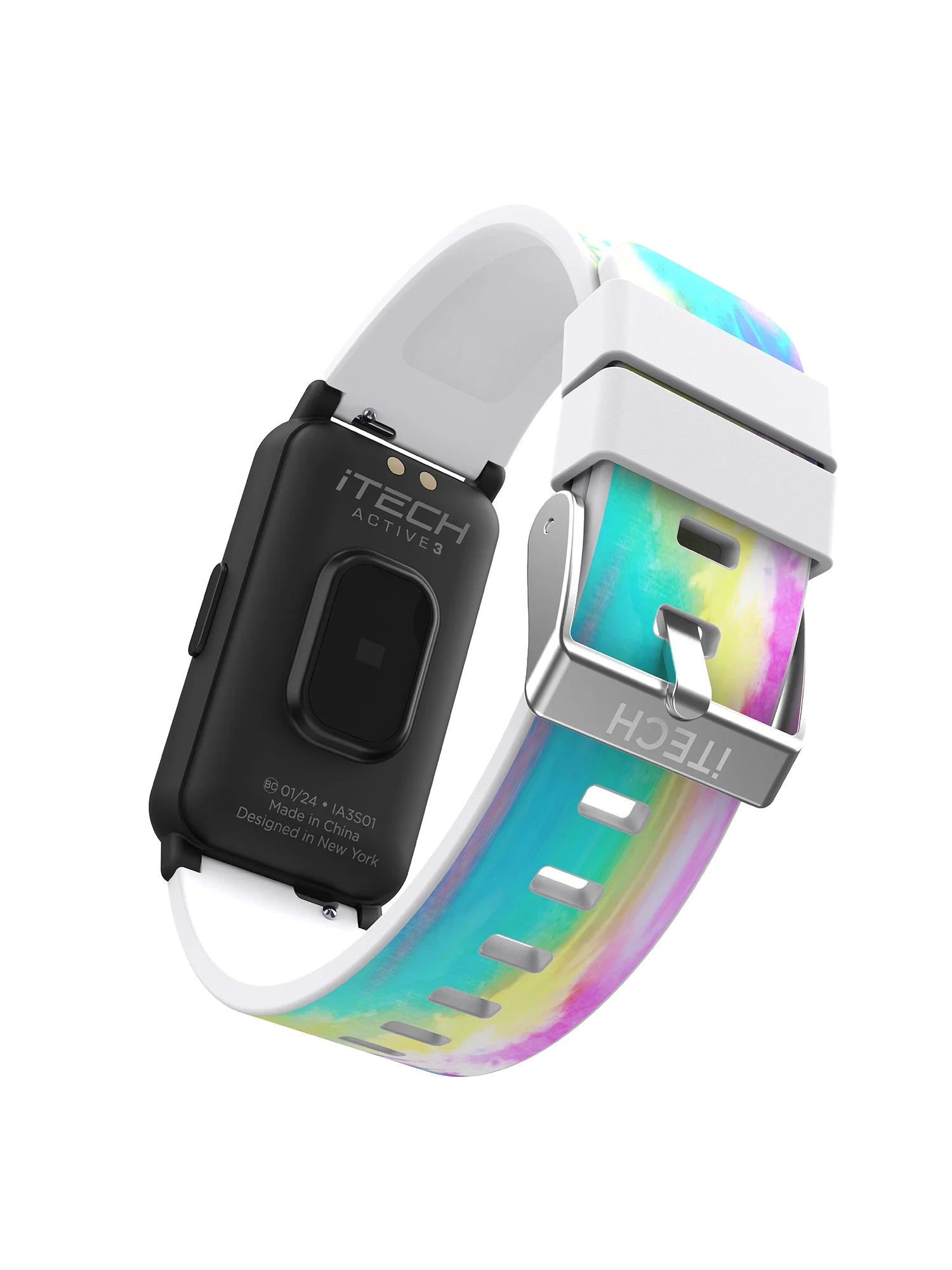 Active 3 Unisex Smartwatch Fitness Tracker with Tie Dye Silicone Strap