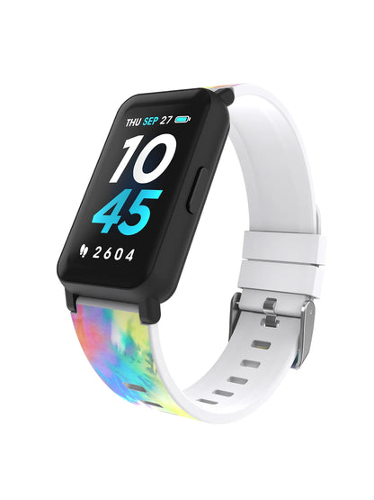 Active 3 Unisex Smartwatch Fitness Tracker with Tie Dye Silicone Strap